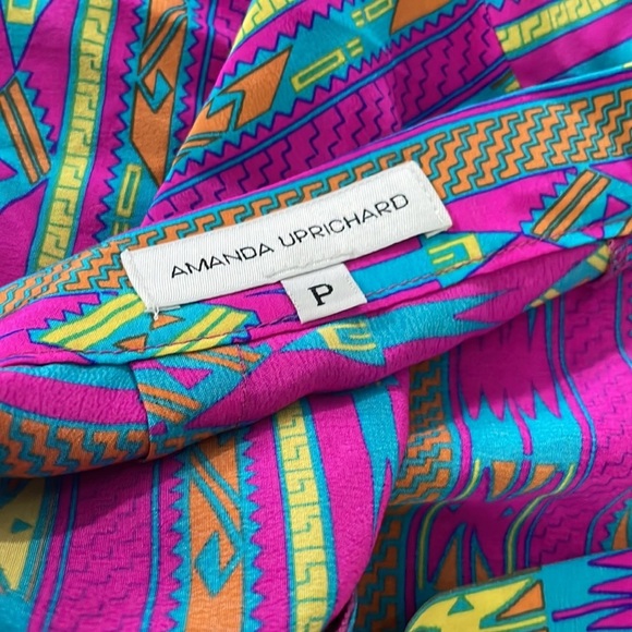 Amanda Uprichard Neon Pink Aztec Mini Skirt size petite - Picture 4 of 6